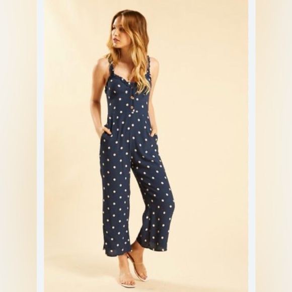 Faithfull the Brand Pants - Faithfull the Brand Blue and White Jumpsuit